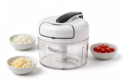 Mini Processador Manual de Alimentos - Triturador de Alho e Legumes